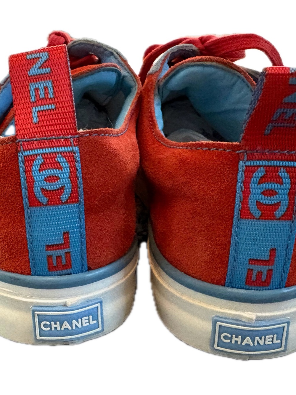 CHANEL Womens Sneakers US Size 8 Suede Leather Low Top Vintage 2002 Sport EUC - Picture 9 of 15